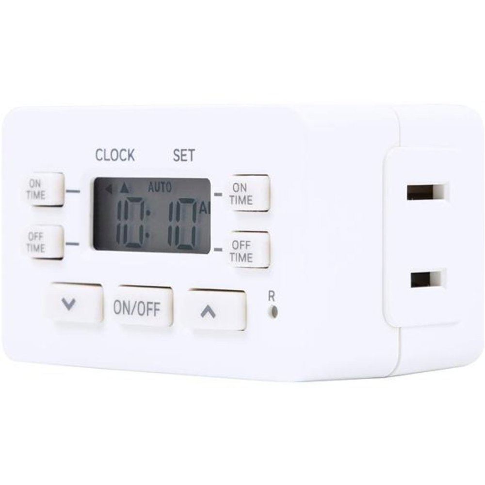 Indoor Digital Timer 24 Hour Cycle, 1 Polarized Outlet Timer, 2 ON/OFF Settings